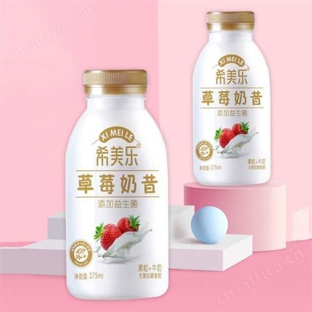 黄桃奶昔375ml牛奶加果粒嚼着喝乳味饮料添加益生菌