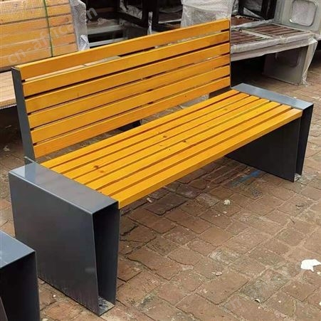 塑木公园椅 公园休息坐凳小区路椅 小区休息铸铝铸铁 浩圆