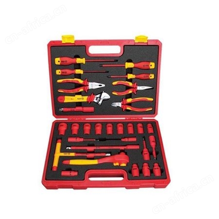 29件套绝缘综合工具组套绝缘工具电工扳手钳子套筒套装斜嘴钳继开