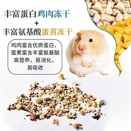 开元牌肉粒果蔬仓鼠粮食金丝鼠鸡肉冻干花枝鼠营养仓鼠主粮