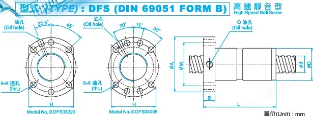 DFS2010滚珠丝杠图