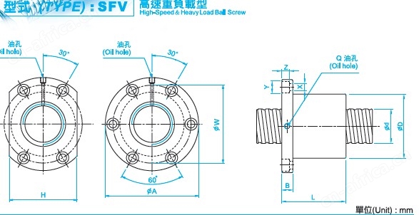 SFV2010滚珠丝杠图