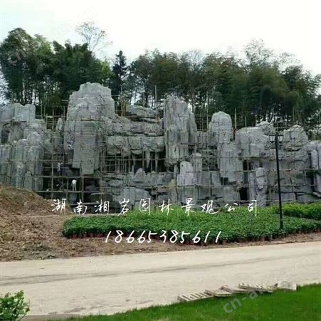百色塑石假山制作 塑山假山 园林景观塑石假山设计公司 湘岩园林假山公司