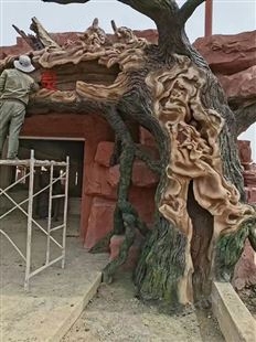 广西南宁塑石假山假树榕树