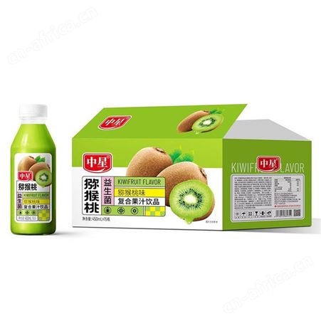 中星猕猴桃味益生菌复合果汁饮品果汁饮料450ml厂家招商