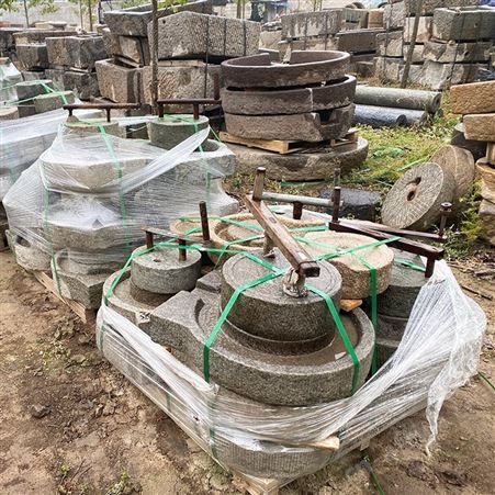 农村仿古成套手推旧石磨 小石磨 古建景区庭院装饰水磨盘