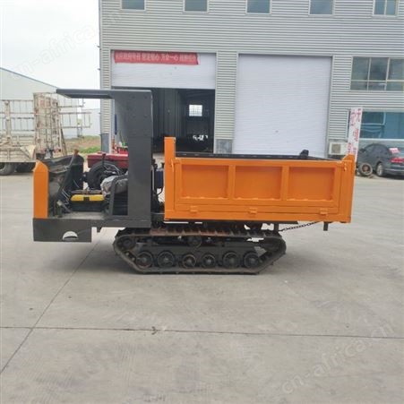 手扶式座驾式履带运输车 1.2吨液压自卸爬山虎 果园运输翻斗车