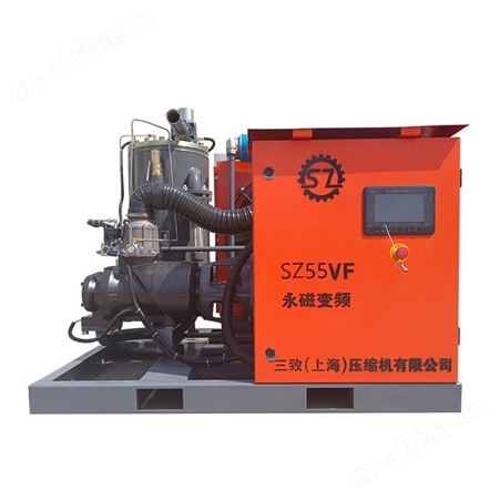 青海省都兰县三致永磁变频螺杆空压机SZ55VF客户定制车载式空压机