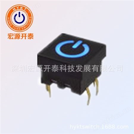 TS12-1W4-X1CNHYKT 黑色电源标透光TS12带灯轻触开关