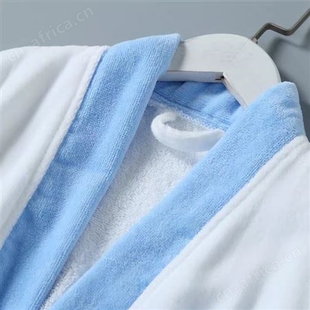 新款酒店式儿童浴袍 纯棉透气吸水温泉睡袍 连帽撞色割绒男女浴巾