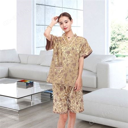 汗蒸服涤棉桑拿服涤棉吉祥花套装浴服足疗按摩服