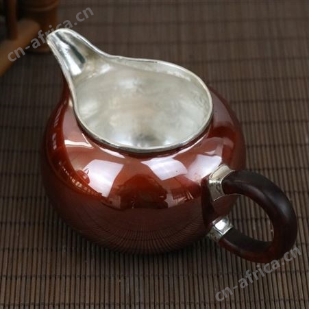 纯银999公道杯茶具家用带把手柄茶海分茶器铜包银茶壶日式壶