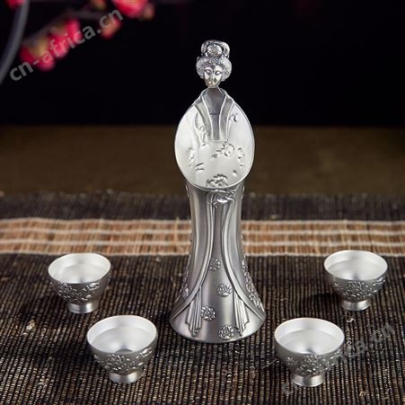 贵妃醉酒 银酒具套装999纯银酒杯酒壶套装 烫酒壶温酒器