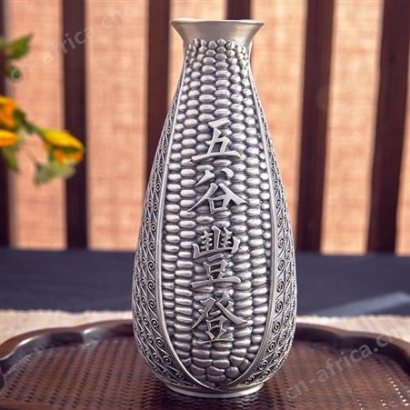 五谷丰登 足银999酒具套装家用银白酒杯酒壶 中式婚宴送礼
