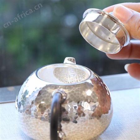 西施锤纹银壶小茶壶999泡茶烧水壶手工一张打银茶具高档茶道礼品