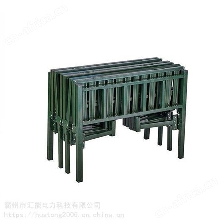 汇能多功能行军指挥床钢塑四叠床抢险钢管材质折叠床野营吹塑折叠床