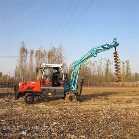 80轮式挖掘机钻孔机 建筑地基轮式旋挖钻机 6米钢板桩引孔机 汇能
