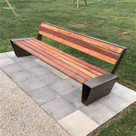 成都户外公园椅 塑木铁艺靠椅 支持定制