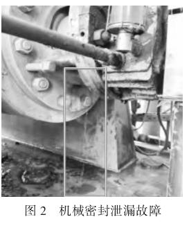 图 2机械密封泄漏故障 图 2机械密封泄漏故障